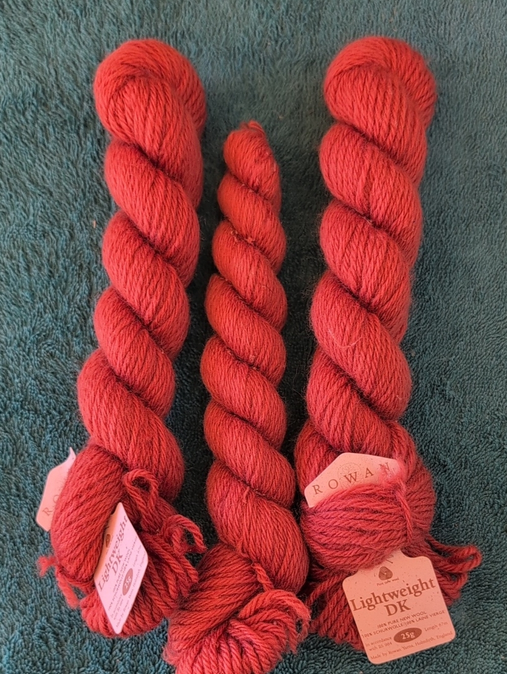 3 Rowan Lightweight DK Yarn Skeins in Rusty Pumpkin